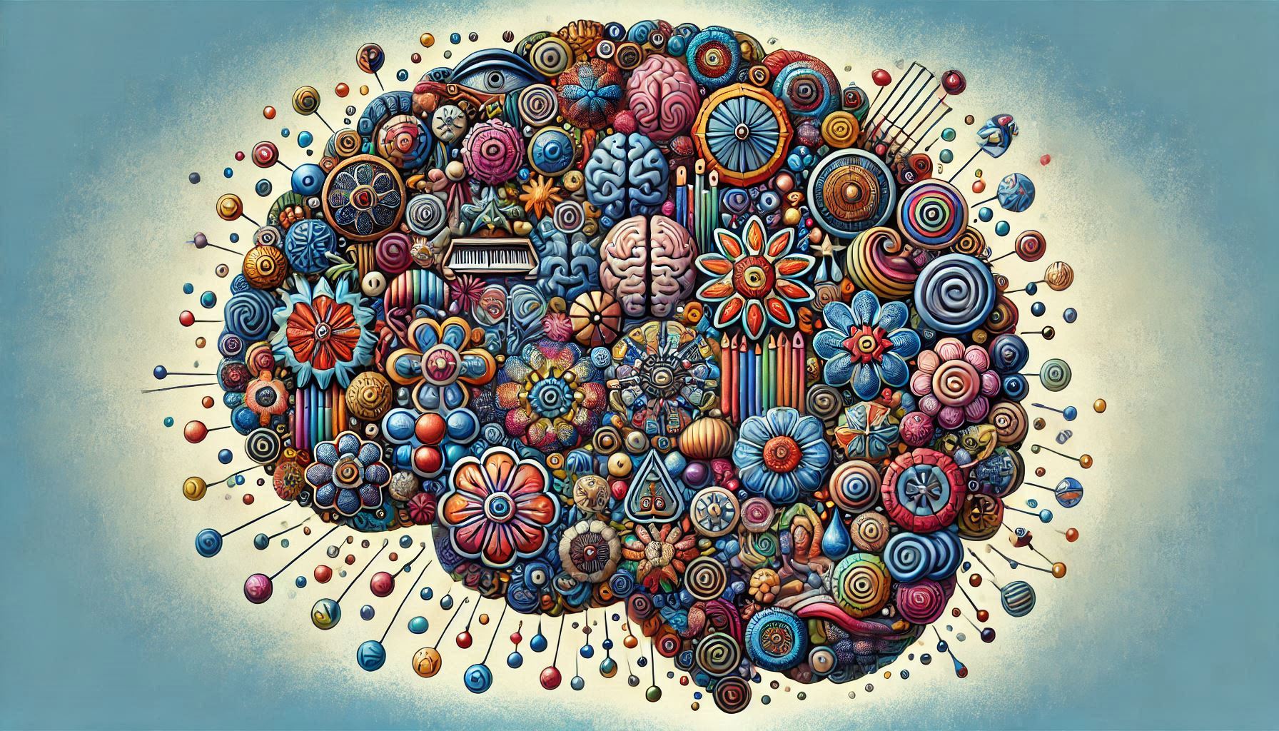 second brain, full of collections of different shapes and colours